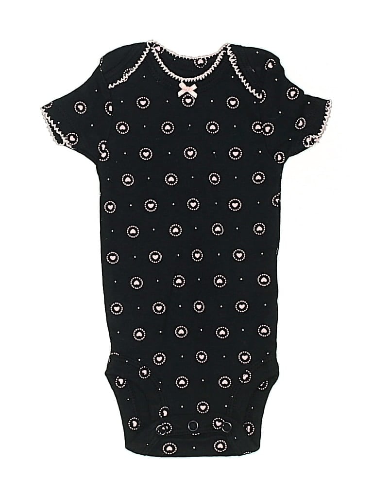 Pre-owned Simple Joys By Carter's Babies' Short Sleeve Onesie In Black