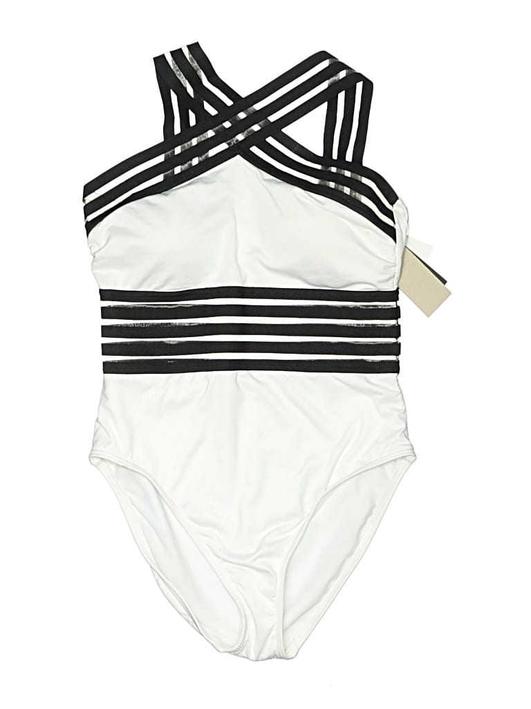 Pre-owned Kenneth Cole New York One Piece Swimsuit In White