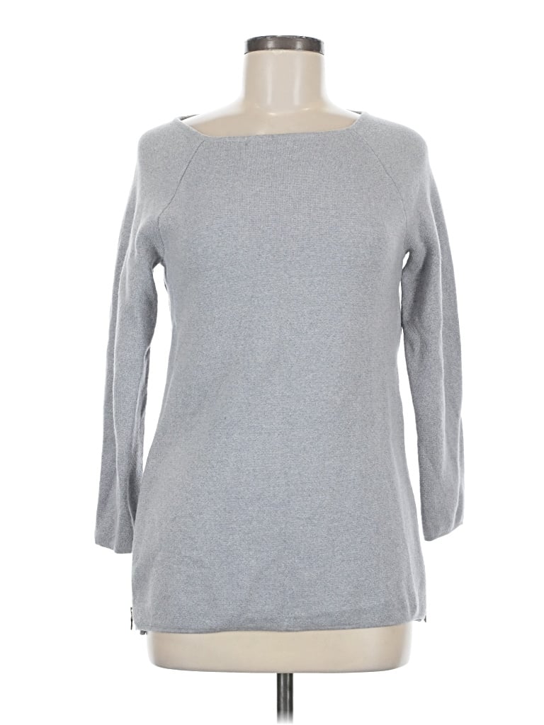 Pre-owned Tory Burch Long Sleeve Top Gray Boatneck Tops