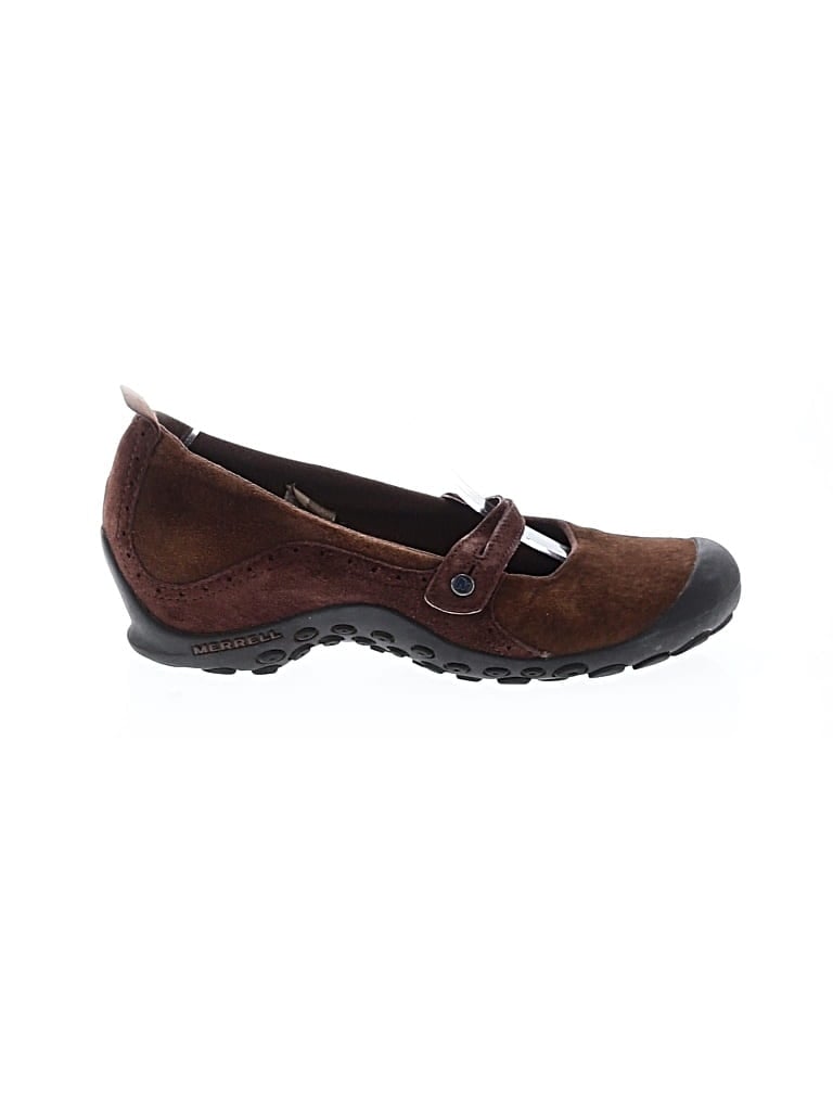 Pre-owned Merrell Flats In Brown