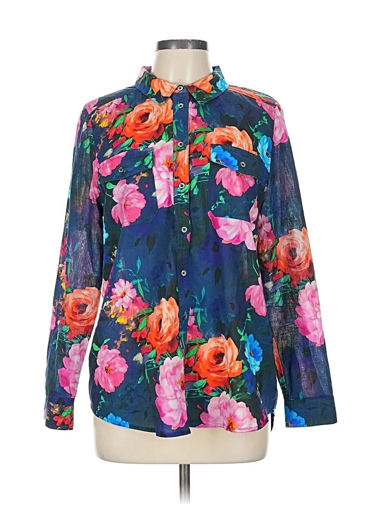 Pre-owned Sundance Long Sleeve Blouse In Blue