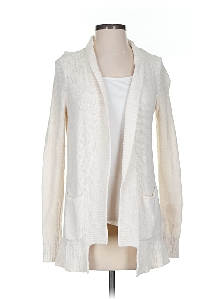 Pre-owned Ann Taylor Loft Cardigan Sweater In White