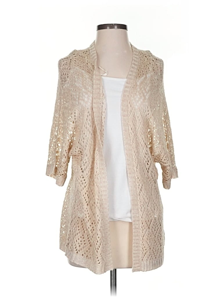 Pre-owned E&m Collection Cardigan Sweater In White