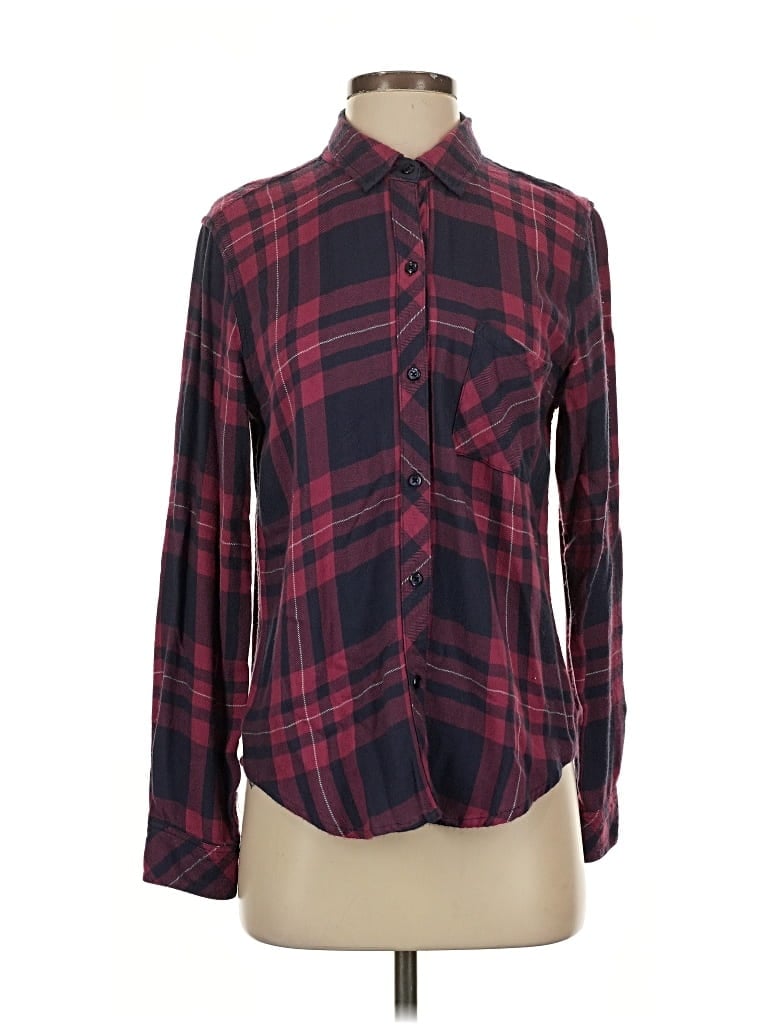 Pre-owned Rails Long Sleeve Button Down Shirt In Burgundy
