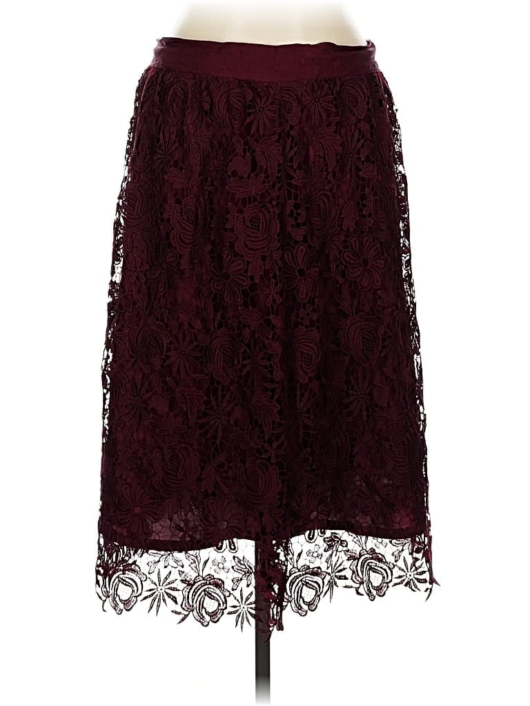 Pre-owned Ann Taylor Factory Formal Skirt In Burgundy