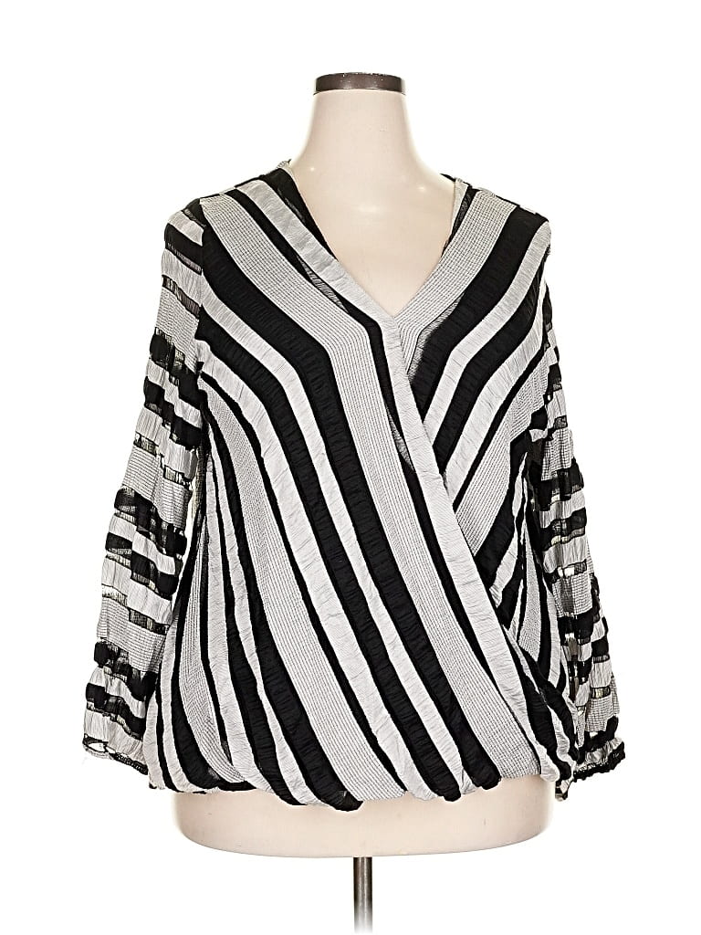 ALFANI Pre-owned Long Sleeve Blouse In Silver