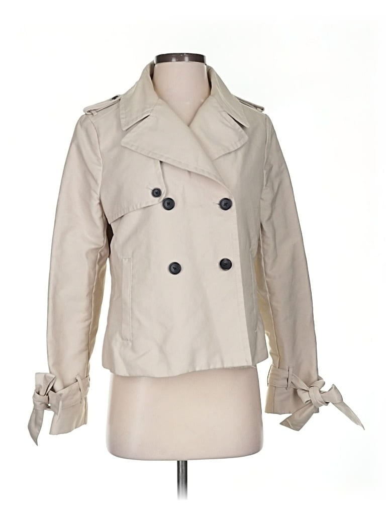 Pre-owned Banana Republic Factory Store Trenchcoat In White
