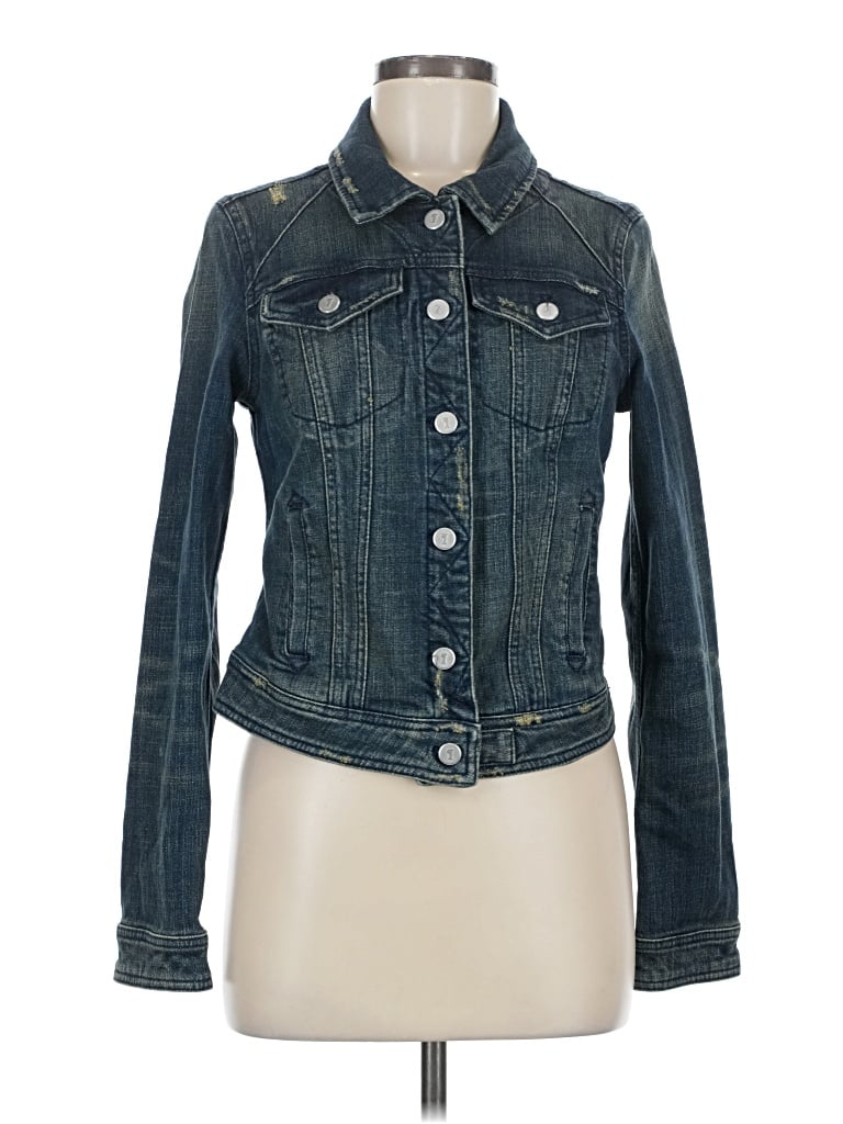 Pre-owned Pilcro And The Letterpress Denim Jacket In Blue