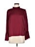 Topshop 100% Polyester Burgundy Long Sleeve Blouse Size 6 - photo 1