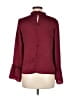 Topshop 100% Polyester Burgundy Long Sleeve Blouse Size 6 - photo 2