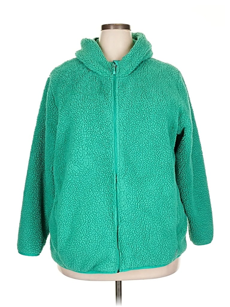Pre-owned Eddie Bauer Fleece Jacket In Green
