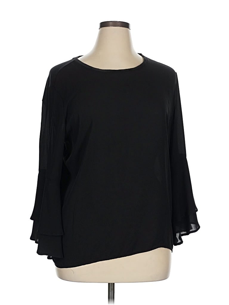 Pre-owned Ann Taylor Loft 3/4 Sleeve Blouse In Black