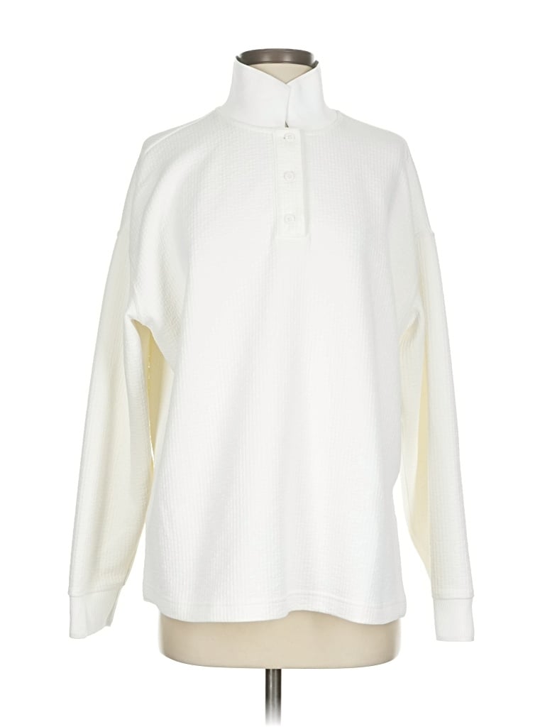 Pre-owned Lululemon Athletica Turtleneck Sweater In White