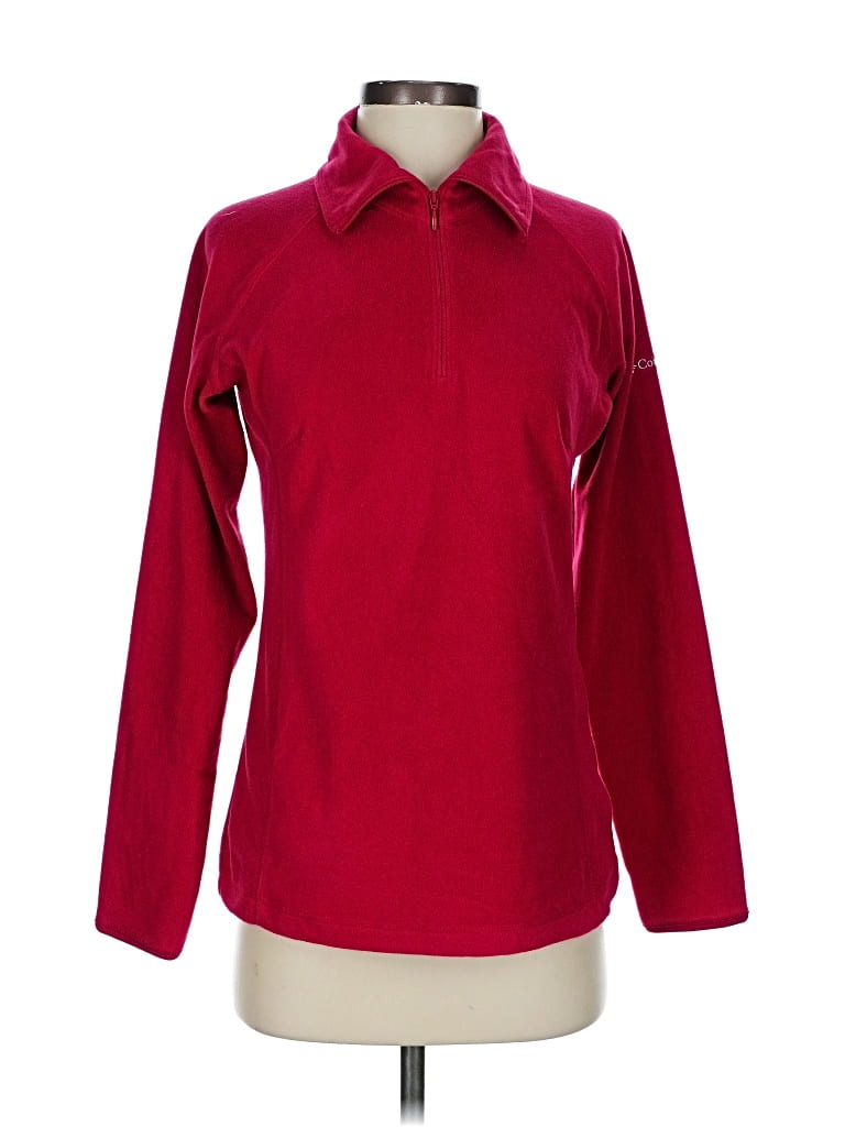 Pre-owned Columbia Fleece Jacket In Burgundy