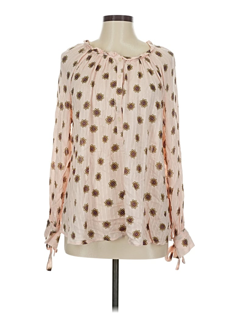 Pre-owned Ann Taylor Loft Long Sleeve Blouse In White