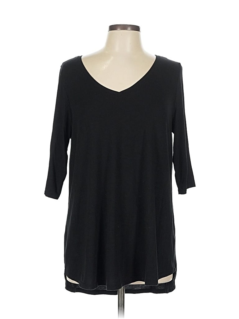 Pre-owned Felina 3/4 Sleeve T-shirt In Black