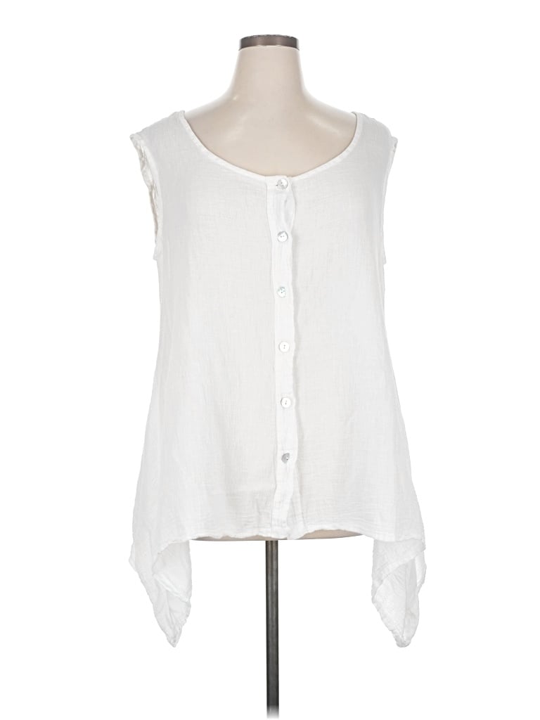 Pre-owned Bryn Walker Sleeveless Button Down Shirt In White
