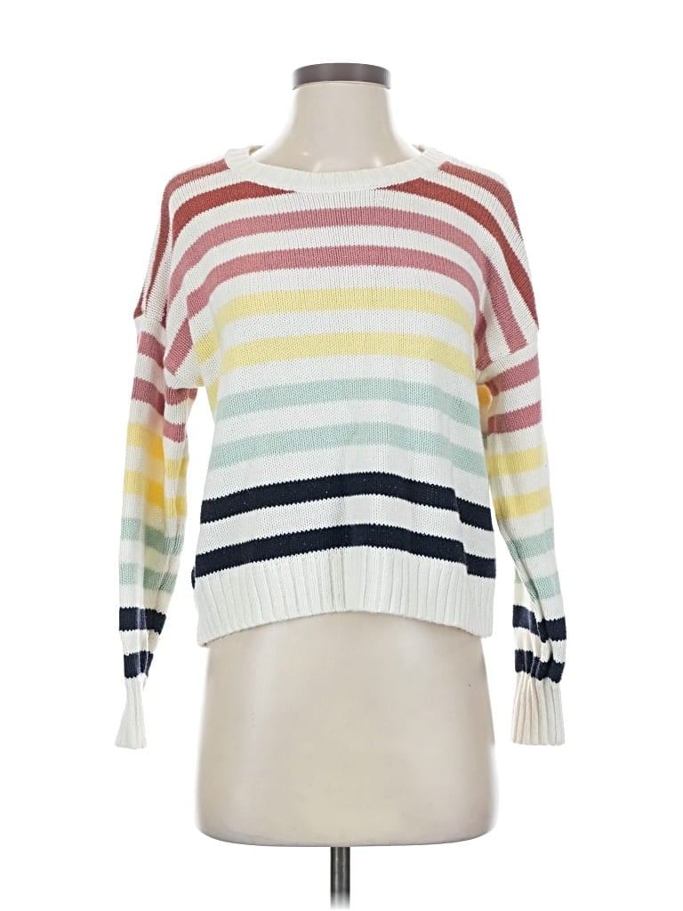 Pre-owned Hollister Pullover Sweater In White