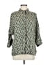 Zara Tweed Green 3/4 Sleeve Button-Down Shirt Size M - photo 1
