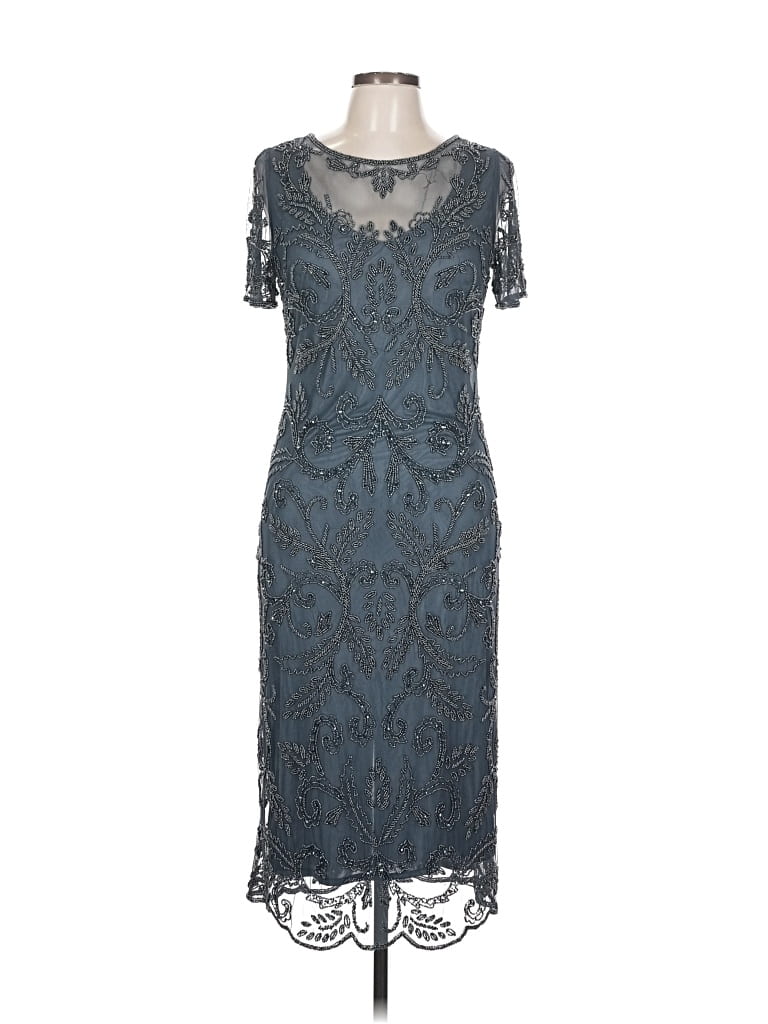 Pre-owned Pisarro Nights Cocktail Dress In Blue