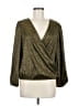 Miley + Molly 100% Polyester Green Gold Long Sleeve Blouse Size M - photo 1