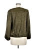 Miley + Molly 100% Polyester Green Gold Long Sleeve Blouse Size M - photo 2