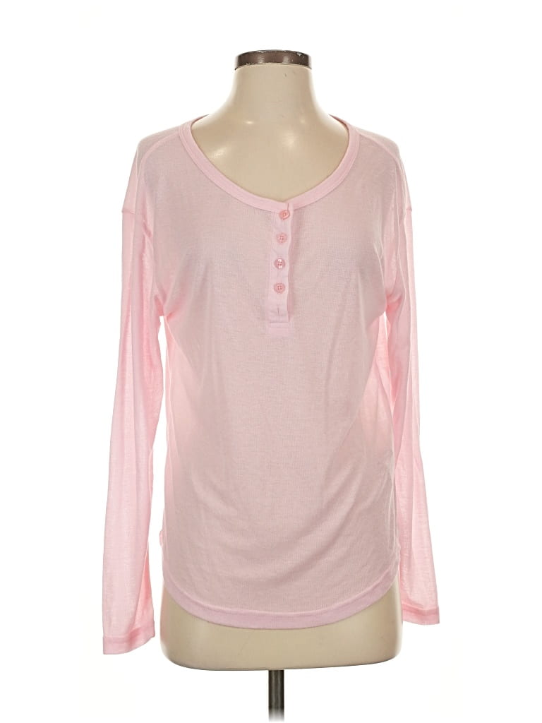 Pre-owned Dazy Long Sleeve Henley Shirt In Pink