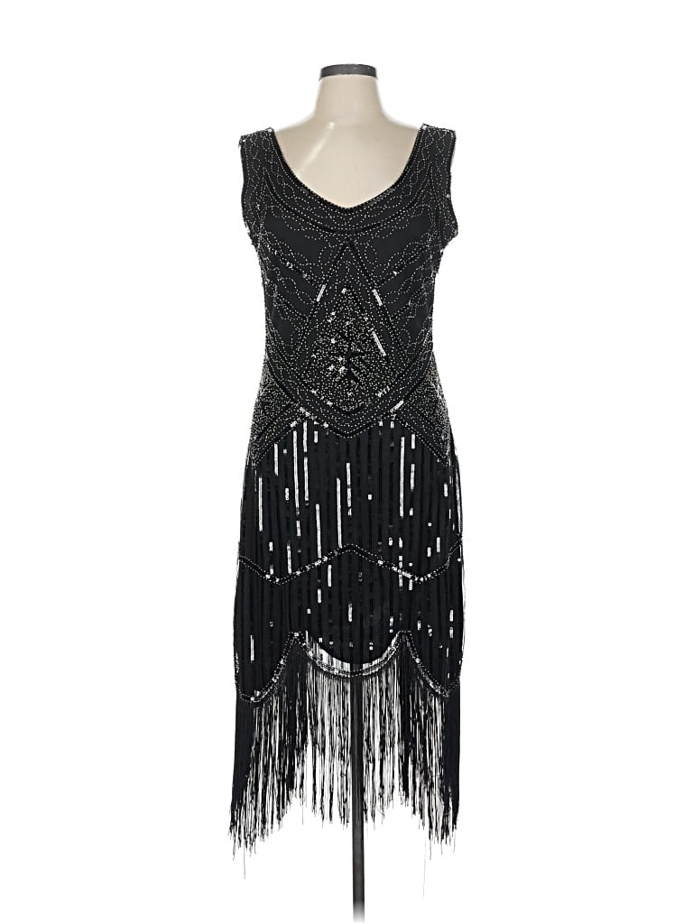 Pre-owned Unbranded Cocktail Dress In Black