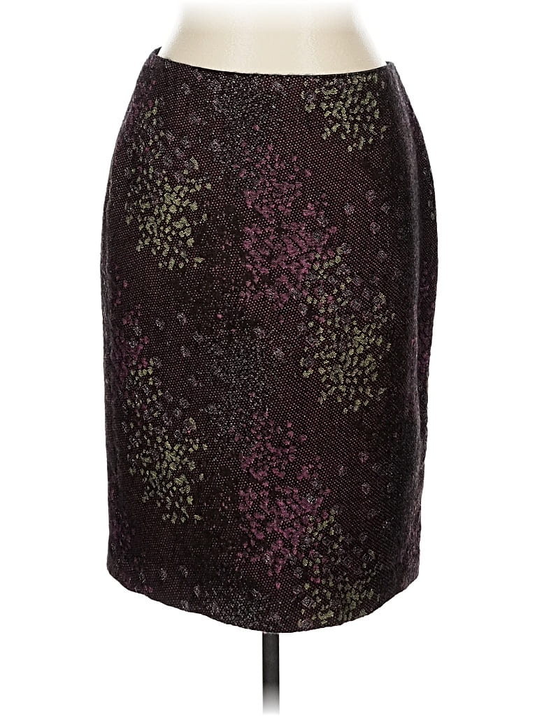 Pre-owned Linda Allard Ellen Tracy Formal Skirt In Burgundy