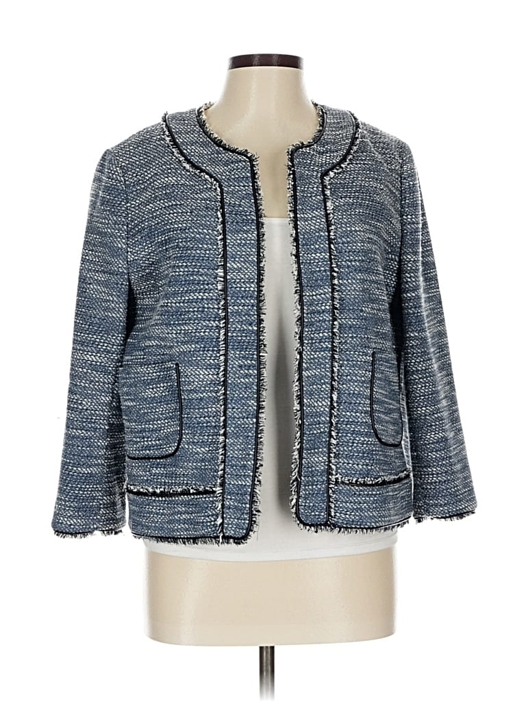 Pre-owned Ann Taylor Blazer Jacket In Blue