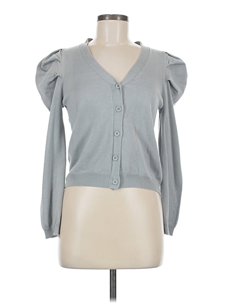 Pre-owned Metric Knits Long Sleeve Blouse In Gray
