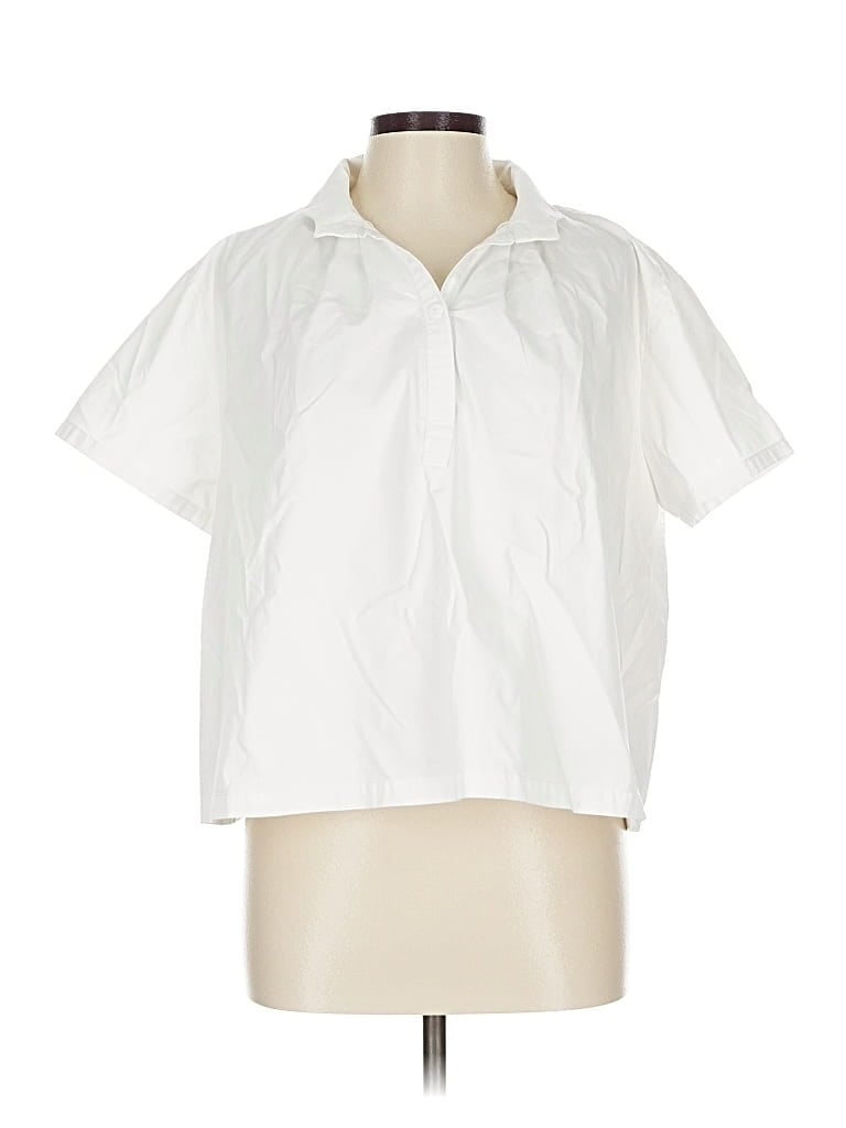 Pre-owned Tuckernuck Short Sleeve Blouse In White