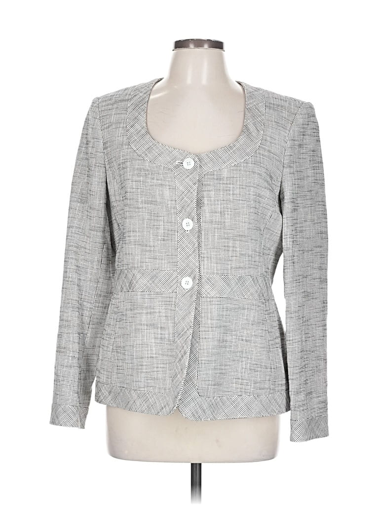 Pre-owned Linda Allard Ellen Tracy Blazer Jacket In Gray