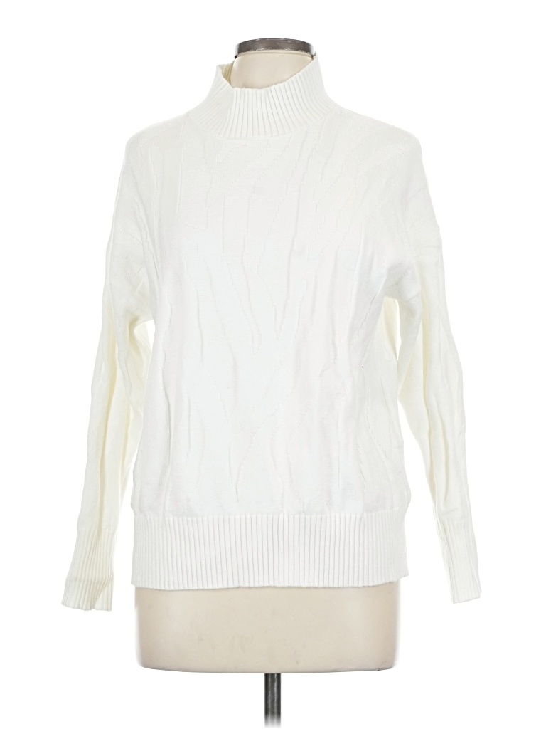 Pre-owned Apricot Turtleneck Sweater In White