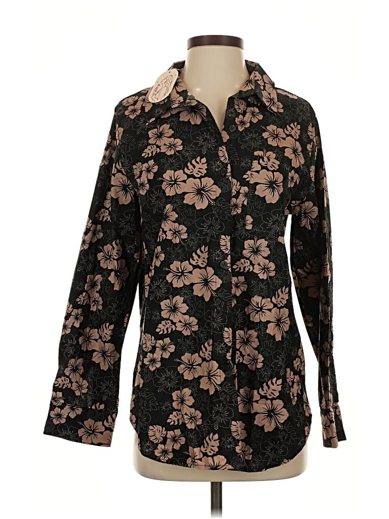 Pre-owned Assorted Brands Long Sleeve Button Down Shirt In Black