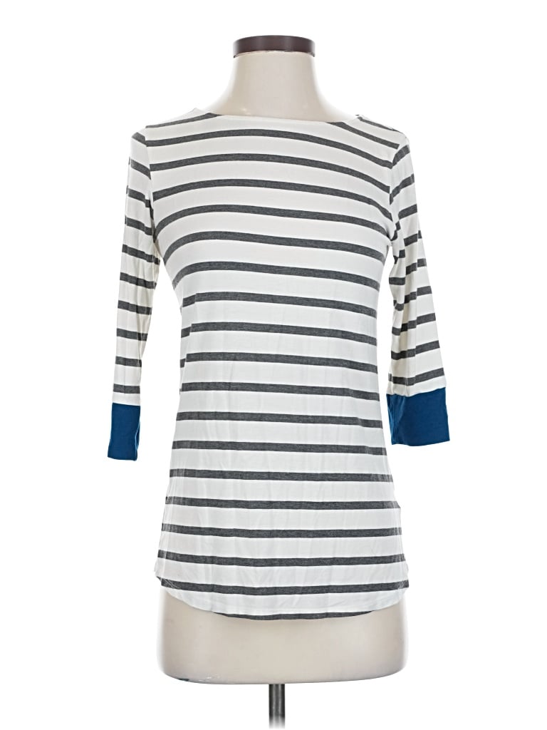 Pre-owned Colette 3/4 Sleeve Top Blue Boatneck Tops