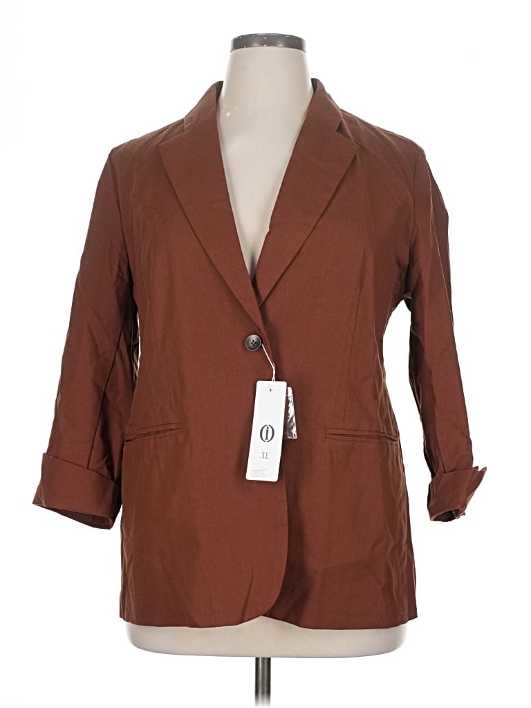 Idealsanxun Blazer Jacket In Brown