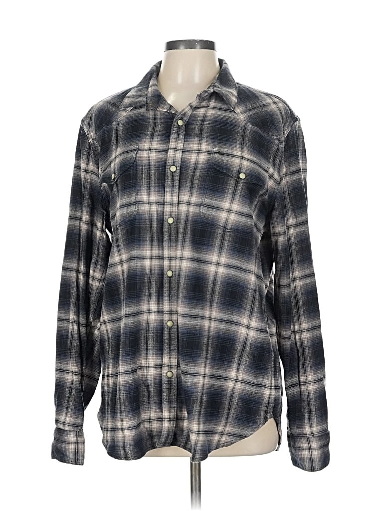 Pre-owned Lucky Brand Long Sleeve Button Down Shirt In Gray