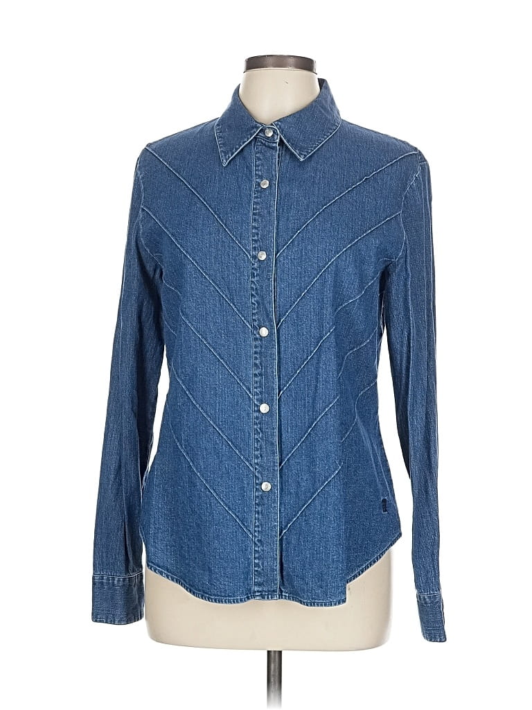 Pre-owned Ak Anne Klein Denim Jacket In Blue