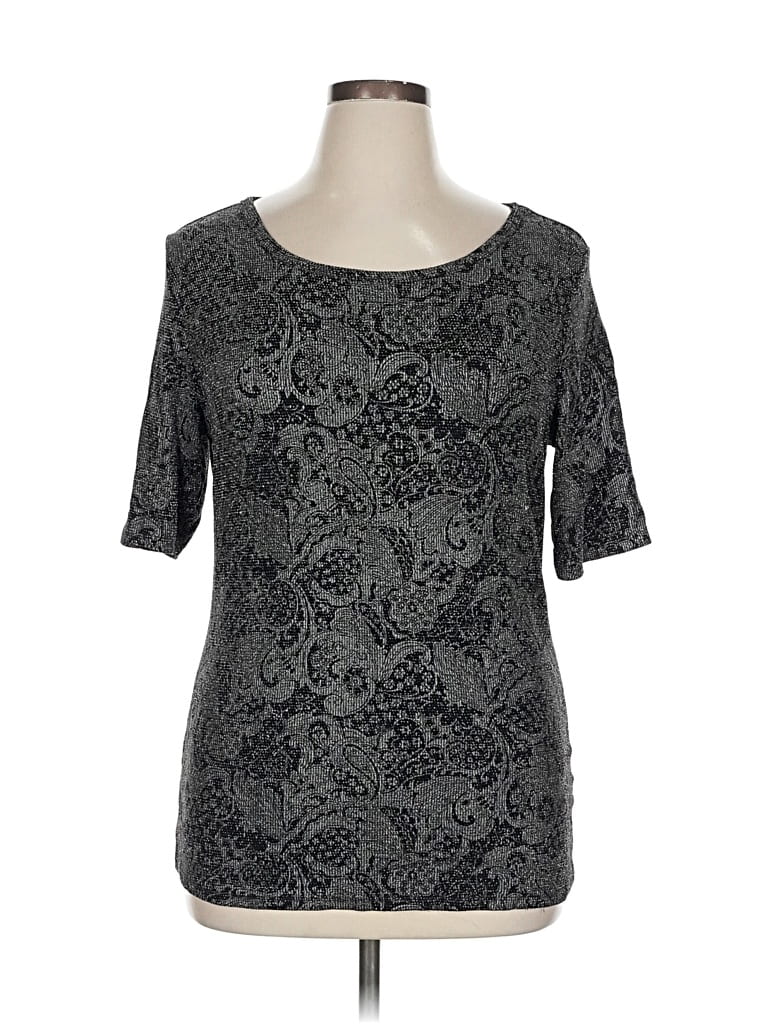 Pre-owned Lularoe Short Sleeve Top Gray Scoop Neck Tops