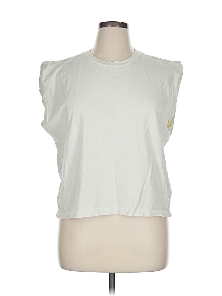 Pre-owned American Apparel Sleeveless T-shirt In White
