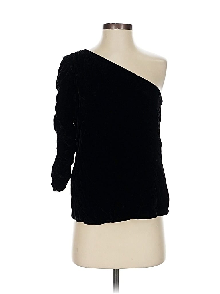 Pre-owned Joie 3/4 Sleeve Top Black One Shoulder Neckline Tops