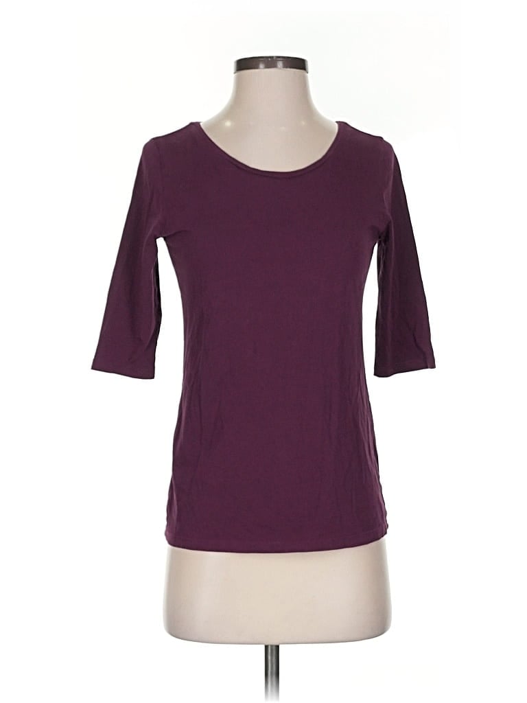 Pre-owned Peruvian Connection 3/4 Sleeve T-shirt In Purple