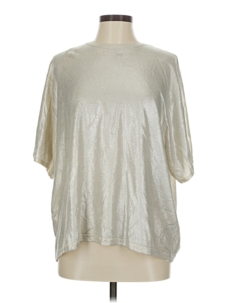 Zara Short Sleeve Blouse In Silver