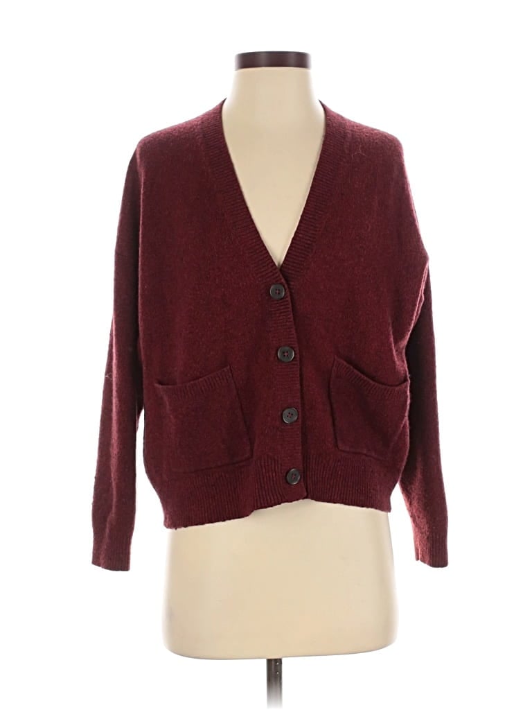 Pre-owned Madewell Cardigan Sweater In Burgundy