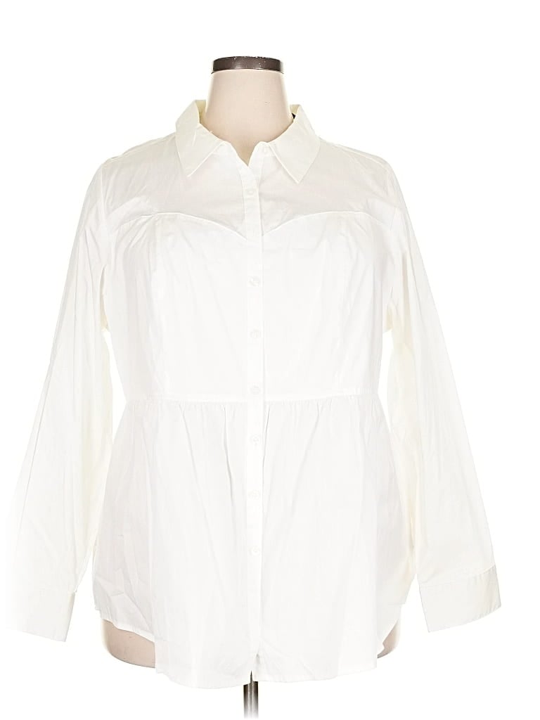 Torrid 3/4 Sleeve Blouse In White