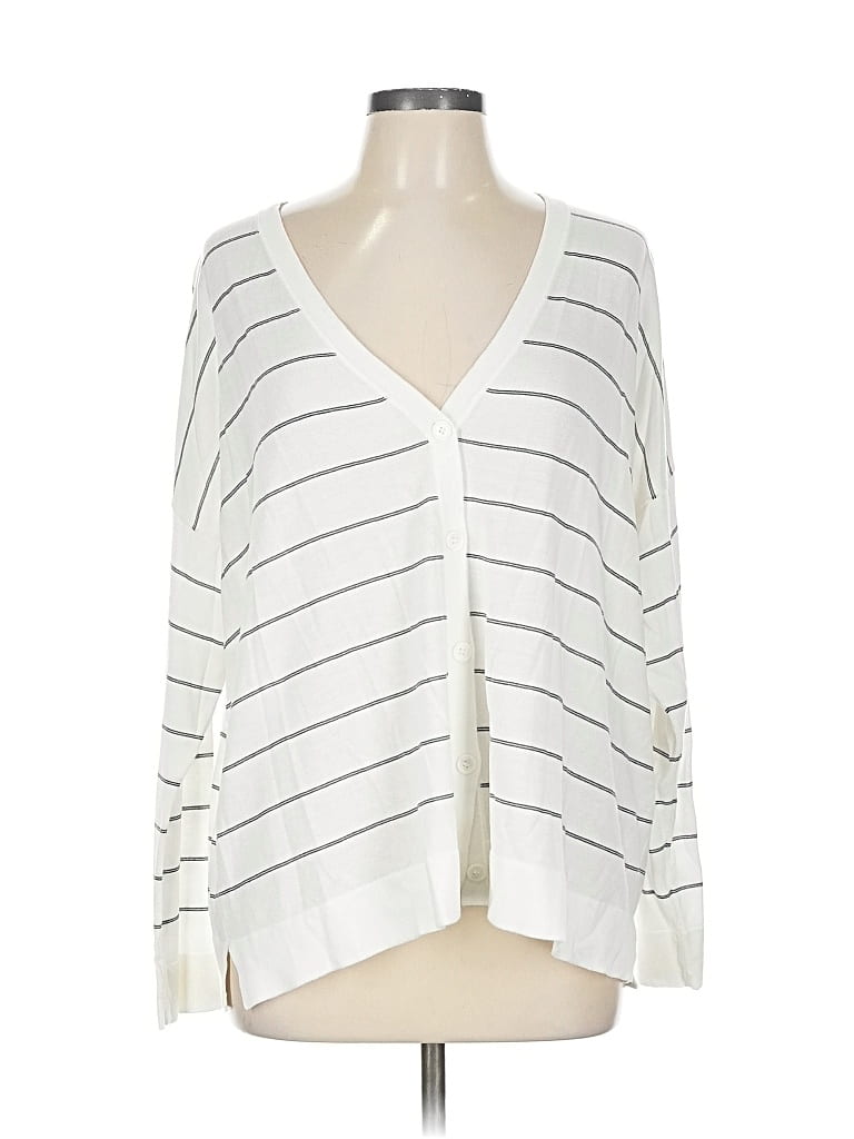 Pre-owned Eileen Fisher Cardigan Sweater In White