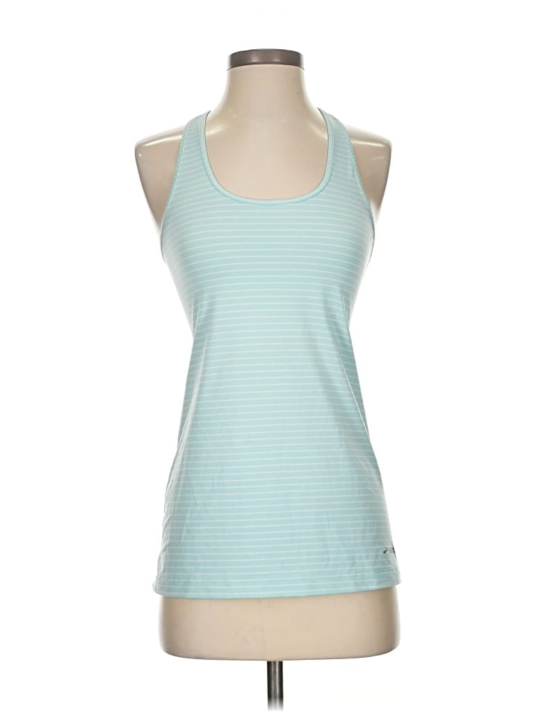 Pre-owned Brooks Tank Top Teal Halter Neckline Tops In Blue