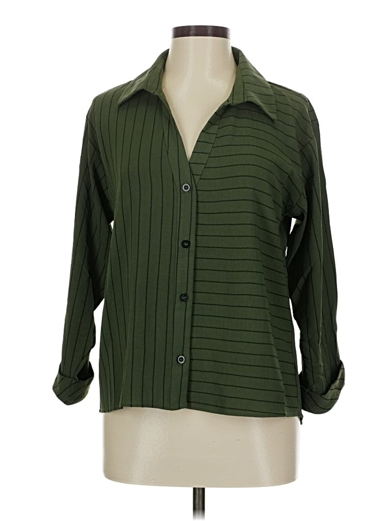 Pre-owned Olivia & Martin 3/4 Sleeve Blouse In Green
