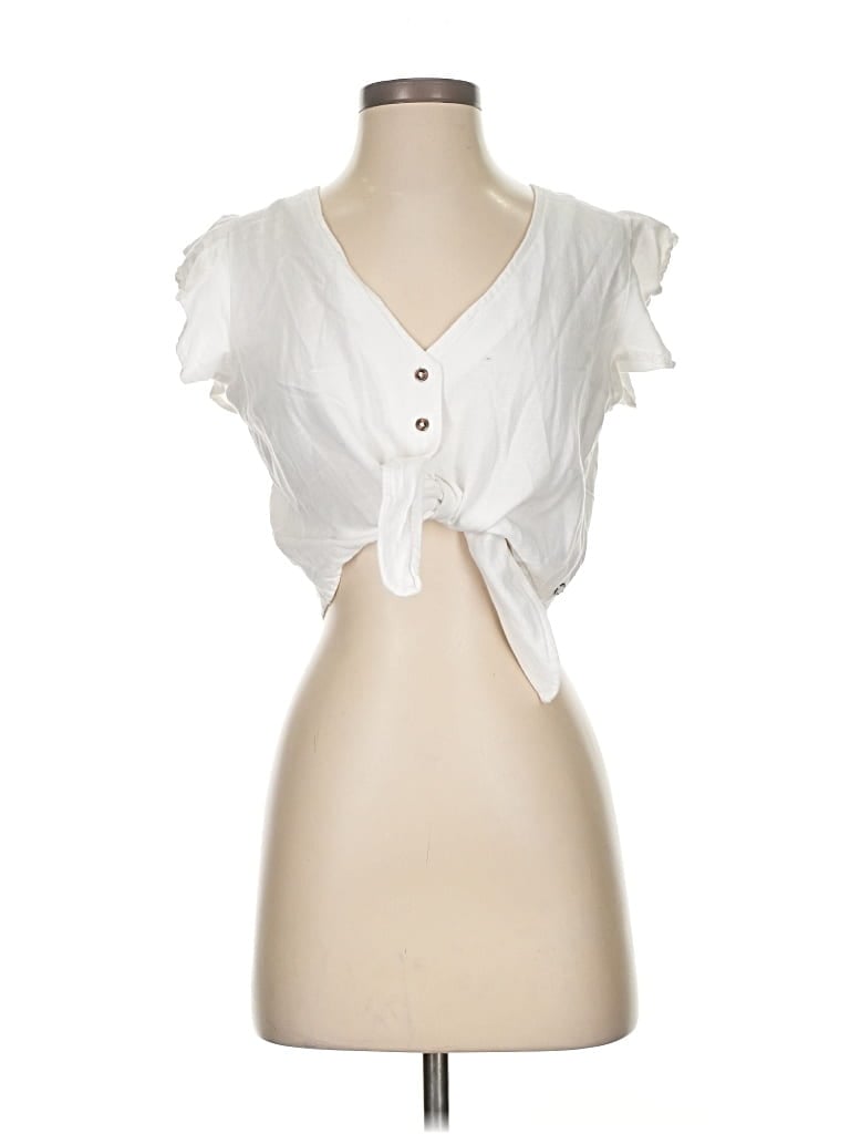 Pre-owned Roxy Sleeveless Blouse In White